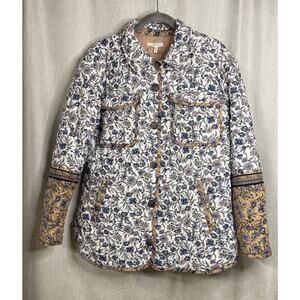 Maurices NWT Women’s Sz Medium Floral Quilted Shacket - Pockets/Button-up